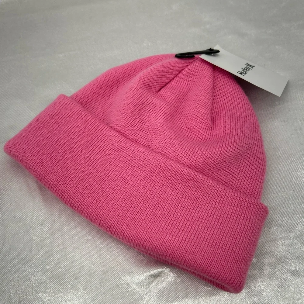 Hurley Script Cuff Beanie Pink OS